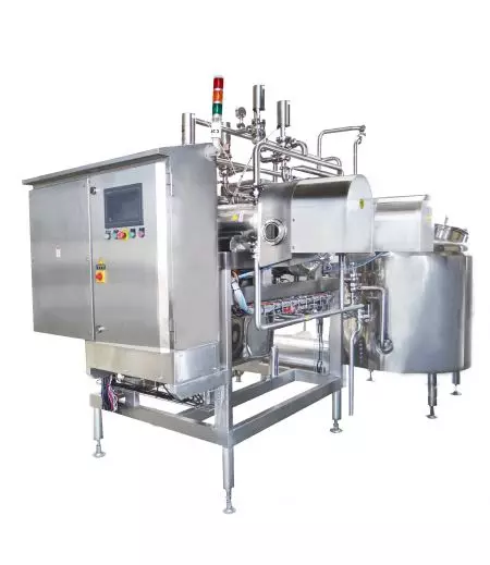 Extrusionsavvattning-utrustning - Extrusion Dehydrator Equipment är en av maskinerna i den japanska Silken Tofu-produktionslinjen.